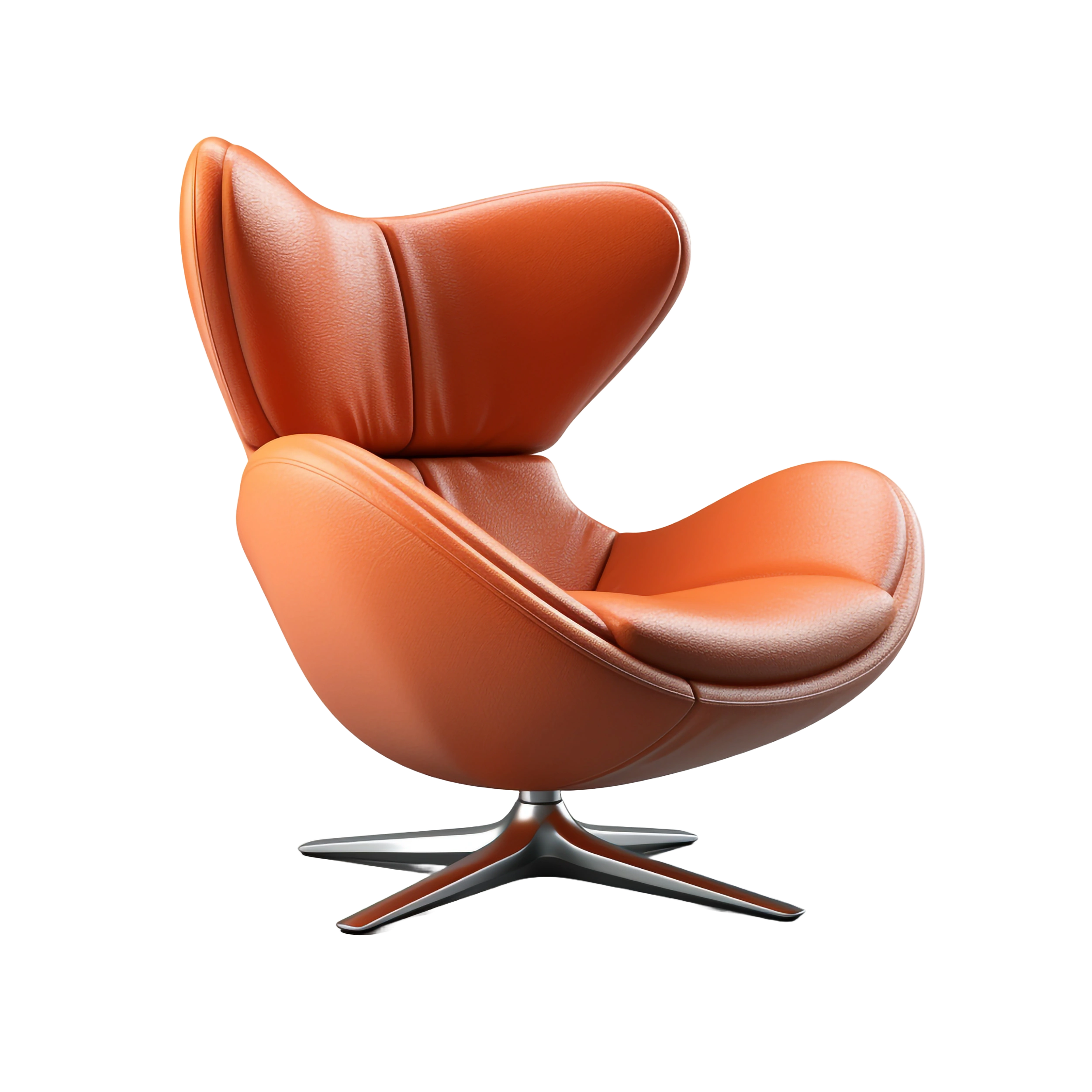 Orange swivel lounge chair
