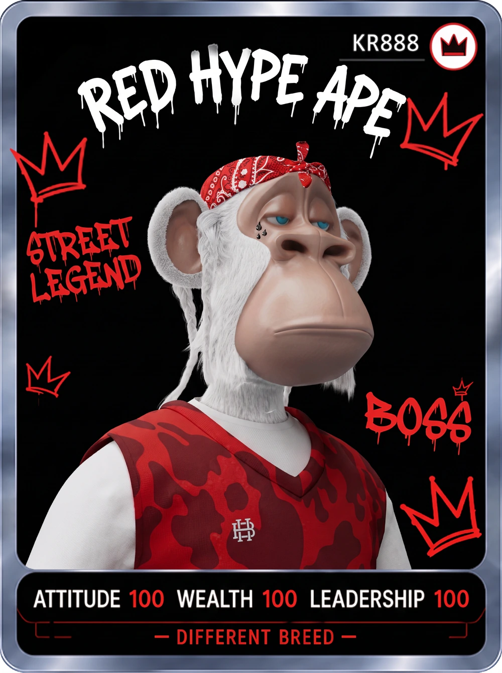 Red Hype Ape KR888 card