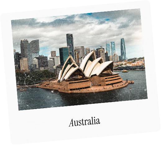 A polaroid captioned Australia