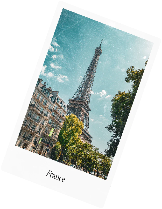 A polaroid captioned France