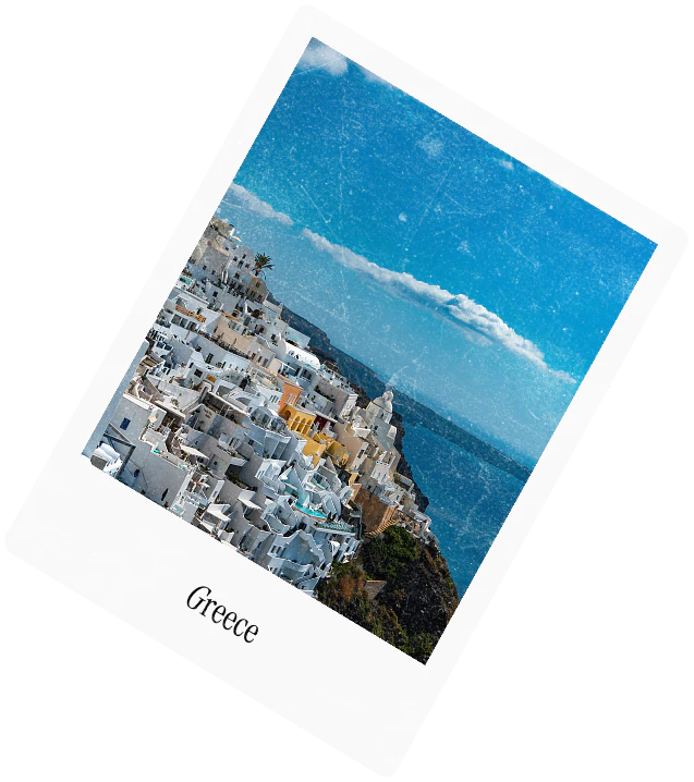 A polaroid captioned Greece