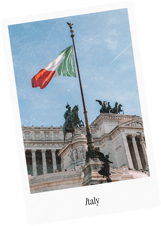 A polaroid captioned Italy