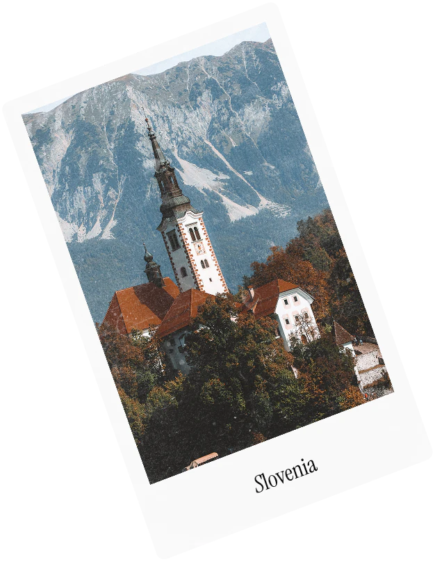 A polaroid captioned Slovenia