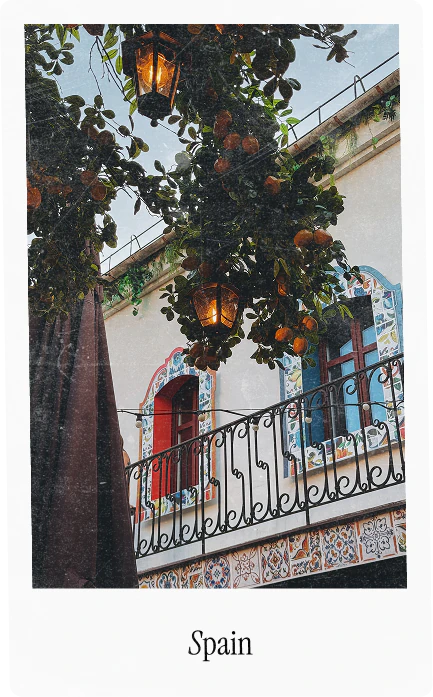 A polaroid captioned Spain
