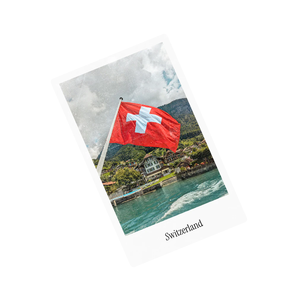 A polaroid captioned Switzerland